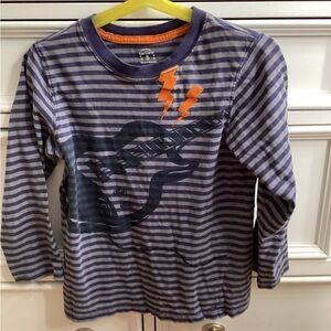 Striped Purple Kids Shirt with Guitar Design 5 (Big Kid)